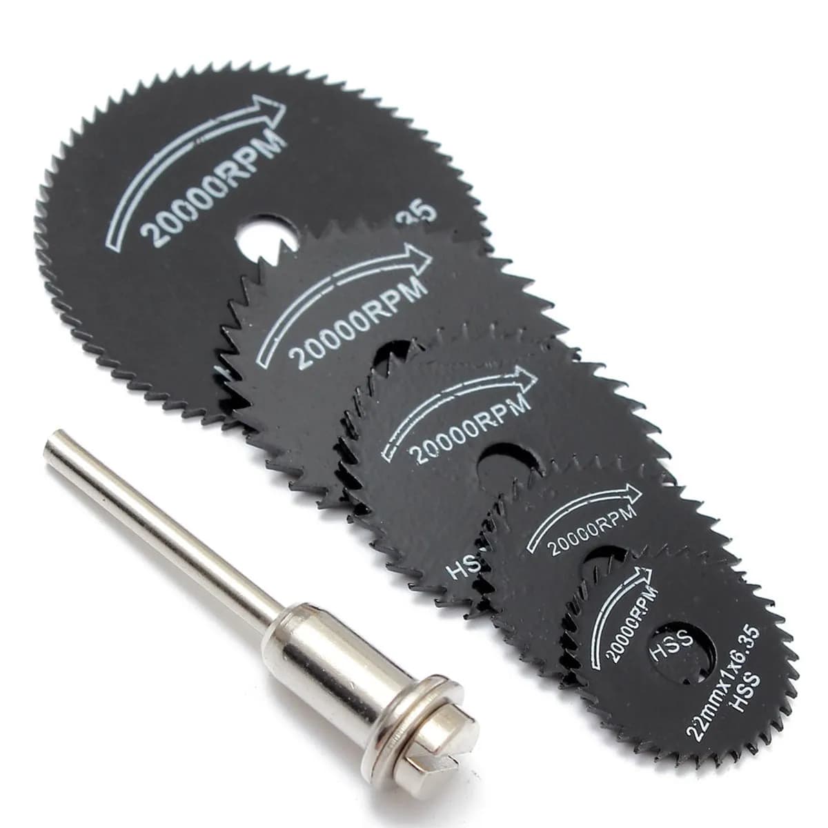 6/10Pcs Mini HSS Circular Saw Blade for Dremel Rotary Tool - Metal Cutter Power Tool, Wood Cutting Discs, Drill Mandrel Cutoff 22-44