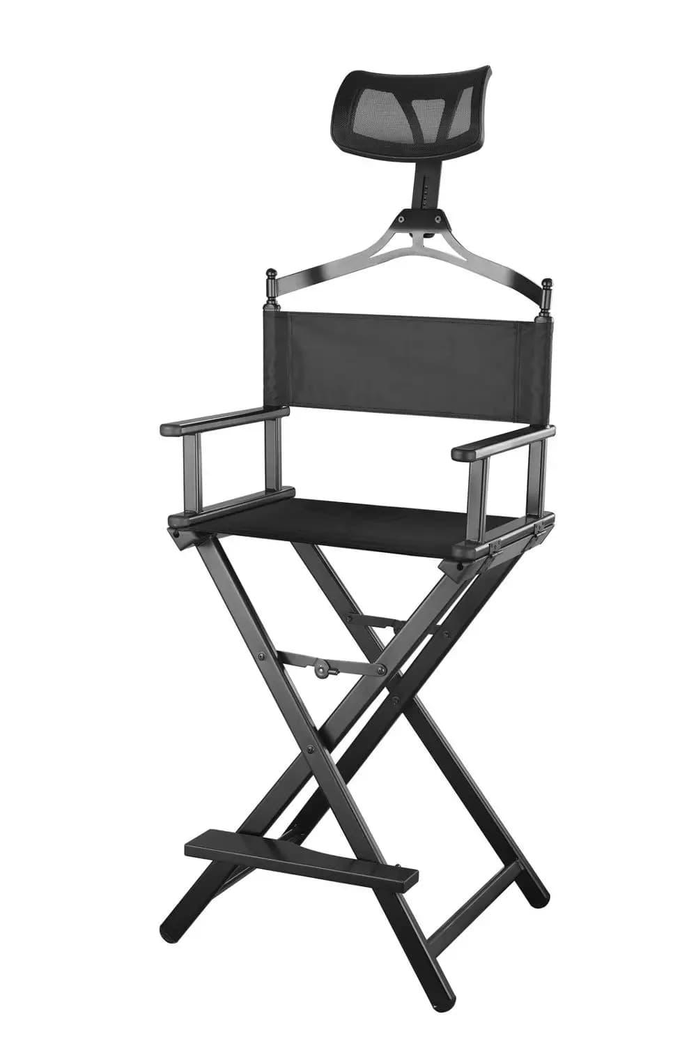 Portable Aluminum Executive Chair with Headrest - Lightweight Folding Chair for Makeup Artists and Managers