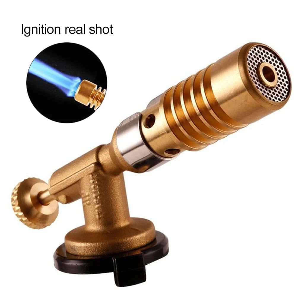 Portable Gas Torch Flame Gun Blowtorch Copper Flame Butane Gas-Burner Lighter for Outdoor Camping BBQ Spray Gun