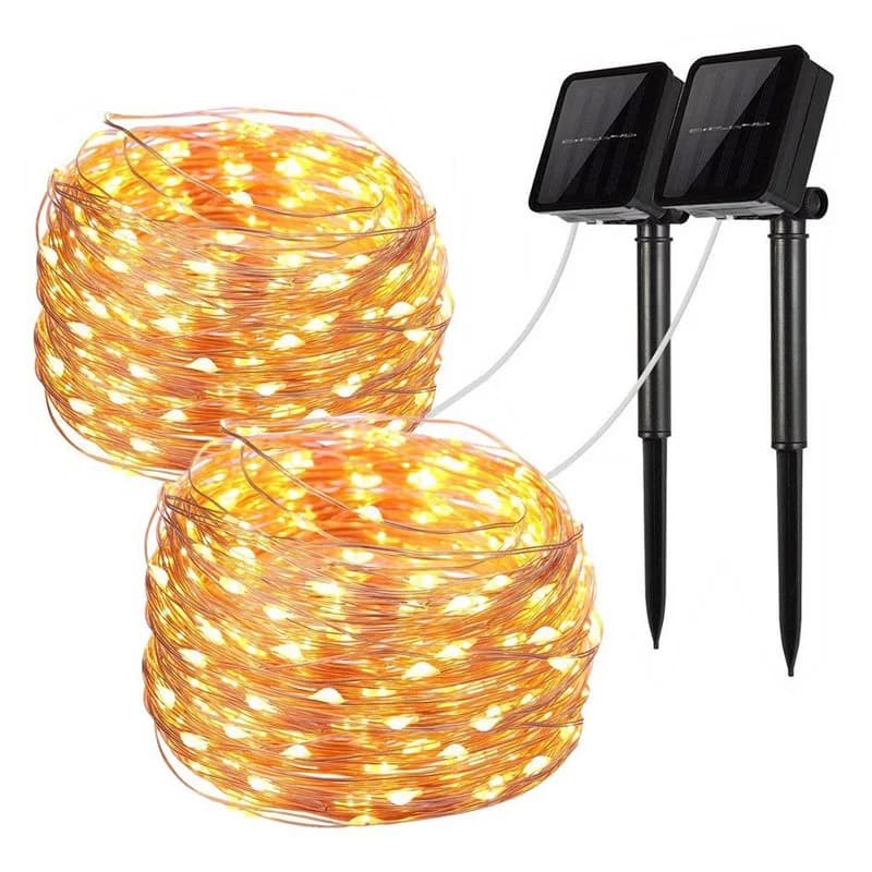 Solar LED String Lights 5m/10m/20m, Waterproof Outdoor Fairy Lights for Holiday, Christmas, Party, Garden Decor, 100/200 LEDs