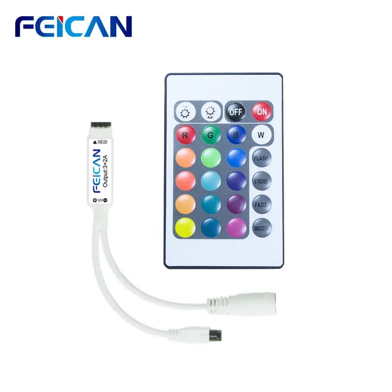 LED Strip RGB Controller DC 12V Mini Controller Switch IR 24Key Remote Controller for 5050 2835 RGB LED Strip Light