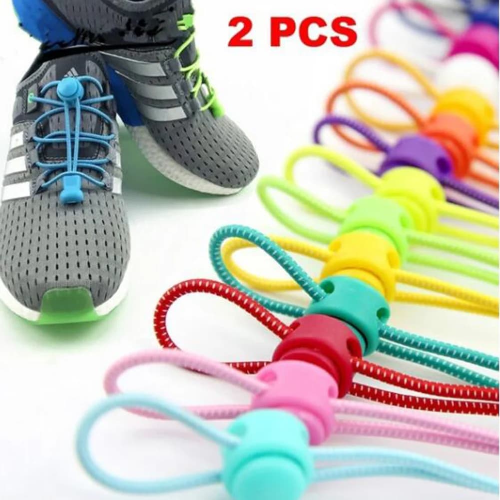 No Tie Elastic Silicone Shoelaces - 18 Colors Stretchable Lock Sneaker Laces for Running, Jogging, Lazy Shoes