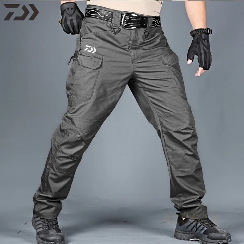 Daiwa Camouflage Breathable Waterproof Fishing Pants for Hiking, Hunting, Camping, and Outdoor Activities - Thin Spring Fishing Gear