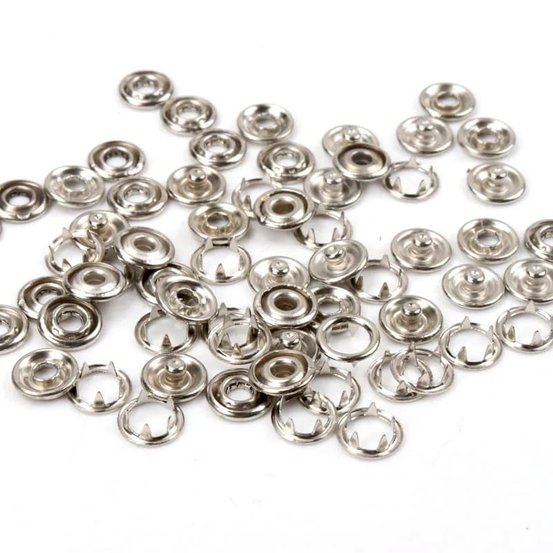 Metal Snaps for Baby Rompers - Prong Snap Buttons Fasteners with Buckle - 50 Sets (4pcs in 1 set) - Available in 7.5/9.5/11mm Sizes.