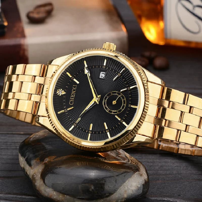 CHENXI Gold Watch Men Luxury Business Man Watch Golden Waterproof Unique Fashion Casual Quartz Male Dress Clock Gift 069IPG