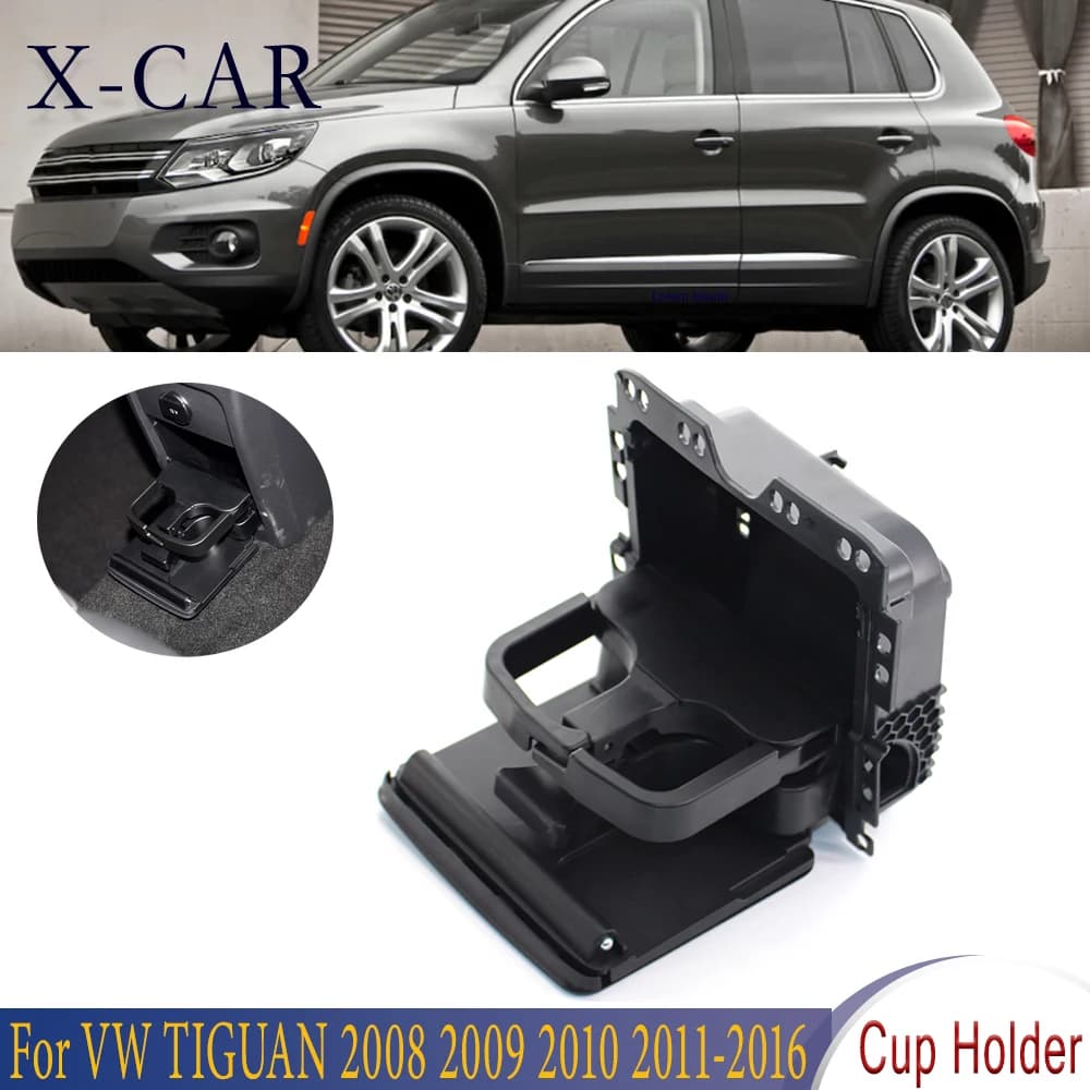 Car Rear Armrest Cup Holder for VW Tiguan 2008-2016 Central Console Drink Holder 7N0862533 X-CAR Styling