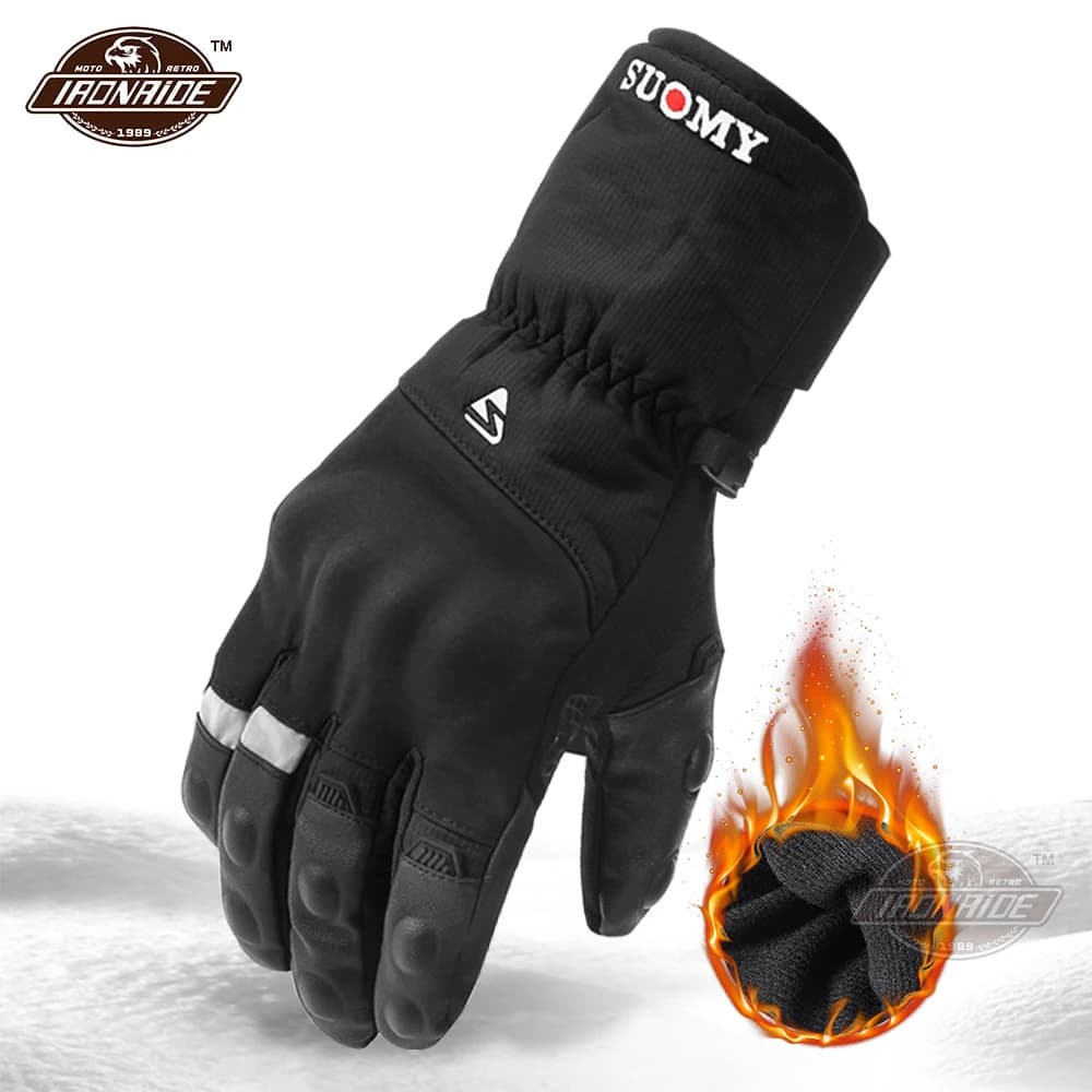 Waterproof Winter Motorcycle Gloves, Windproof Motocross Touch Screen Riding Guantes for Men and Women