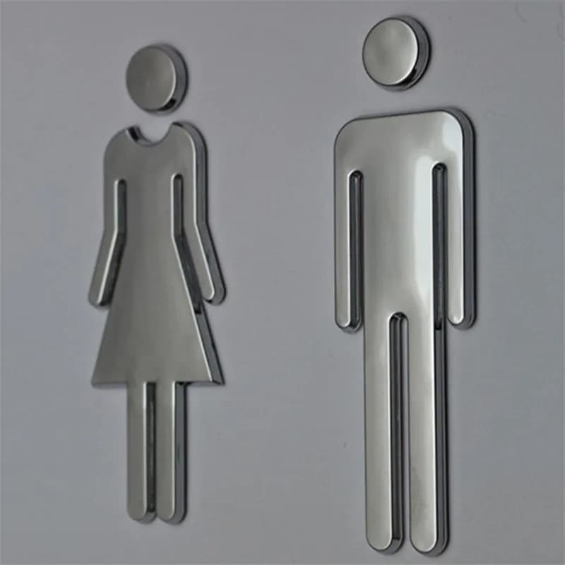 DIY 3D Woman&Man WC Door Sign for Bathroom Restroom - Removable Wall Sticker Decor