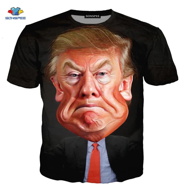 Donald Trump T-Shirt - Funny 3D Muscle Tee for Hip-Hop Men's Fashion - SONSPEE Men's Clothing - American Cartoon Kids Shirt