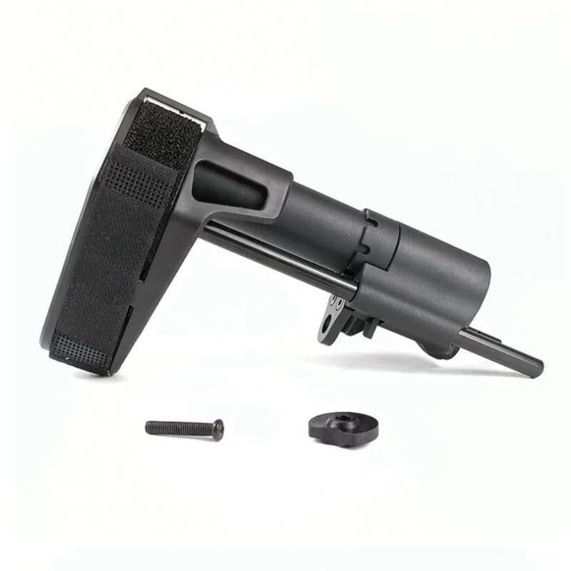 Tactical Pistol Stabilizing Brace Rifle Buttstock Stock with Buffer Tube - M4 M16 AR15 Receiver Gel Ball Airsoft Accessories