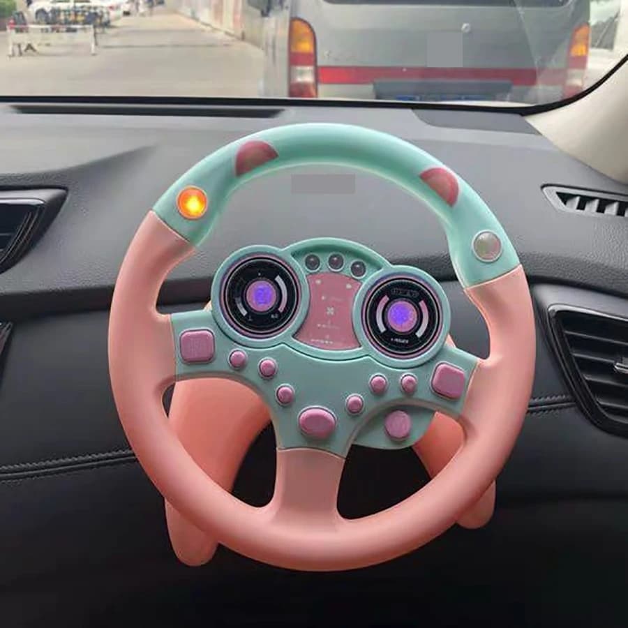 Interactive Toy Car Steering Wheel with Light and Sound - Educational Gift for Kids and Babies