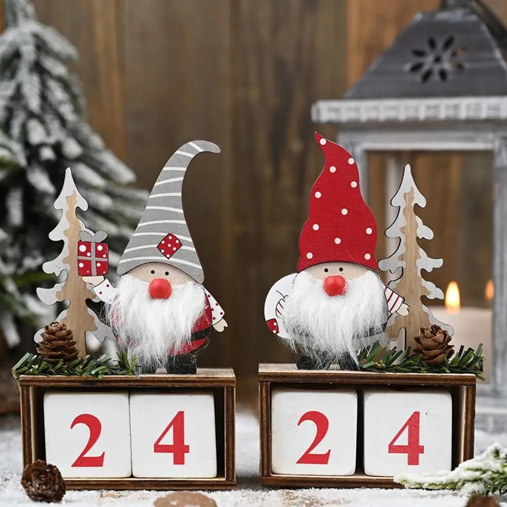 Christmas Calendar - Festive Home Decorations, Perfect for Noel, Xmas, New Year, Gifts - Santa Claus Dolls, Elf Decor, Navidad