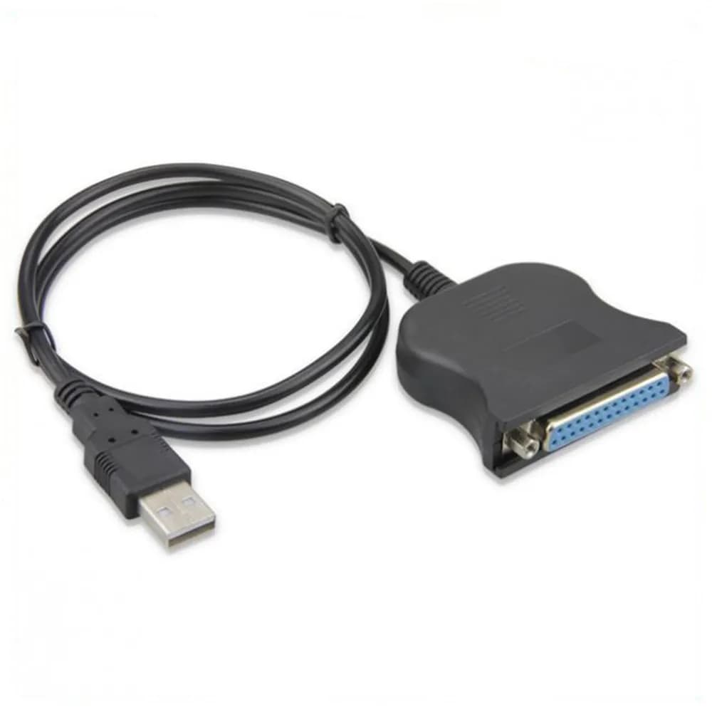 Black USB 2.0 to DB25 Cable Print Converter - LPT USB Adapter for Enhanced Compatibility