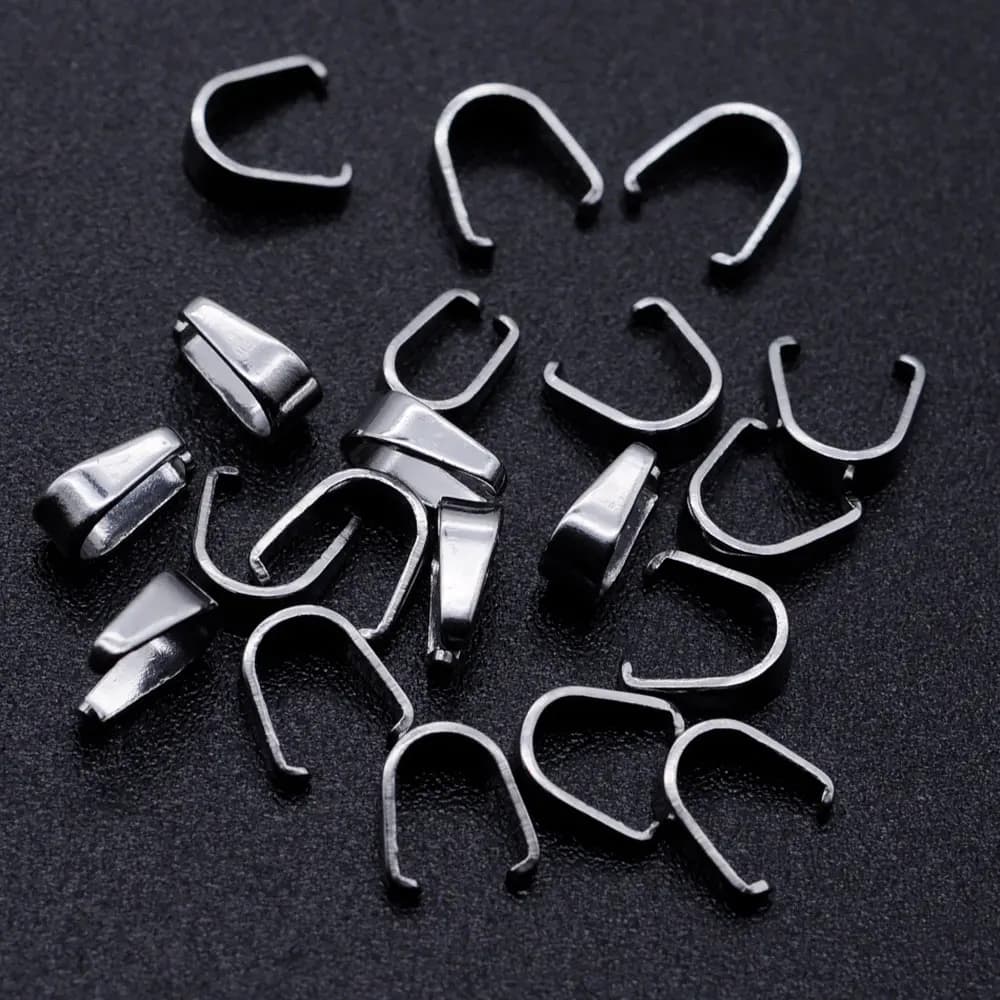 50pcs/lot Stainless Steel Pendant Pinch Bail Connector Buckle - Wholesale Factory Sale