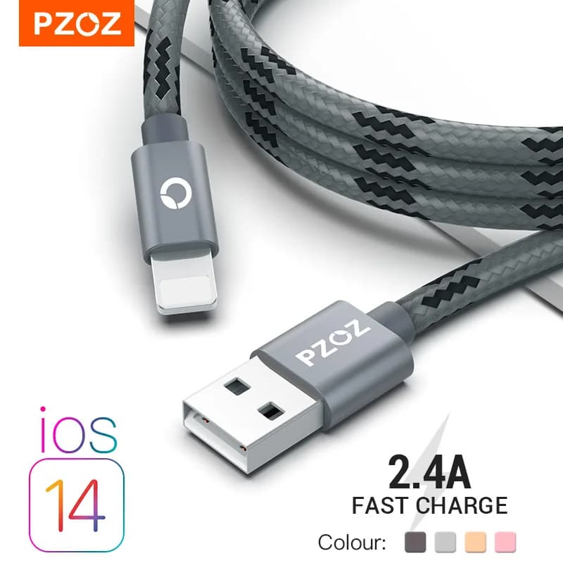 PZOZ Fast Charging USB Cable for iPhone 11, 12, Pro Max, Xs, Xr, X, SE, 8, 7, 6 Plus, 6s, 5s, iPad Air, and Mini 4 - iPhone Charger Replacement