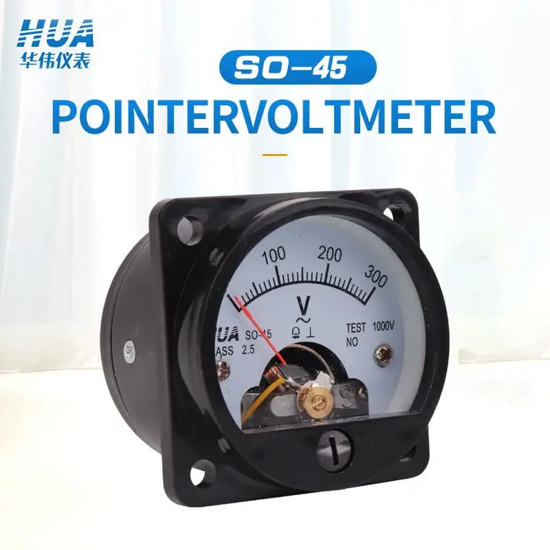 SO-45 AC Analog Voltmeter 5V 10V 15V 20V 30V 50V 100V 150V 200V 250V 300V 400V 450V 500V 600V Voltage Meter