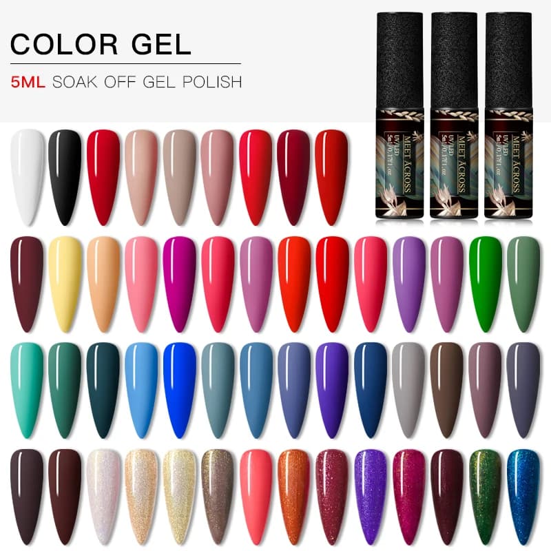 Meet Across 5ml Matte Top Coat Color Nail Gel Polish - Soak Off UV Led Gel Varnish for Permanent Nail Art