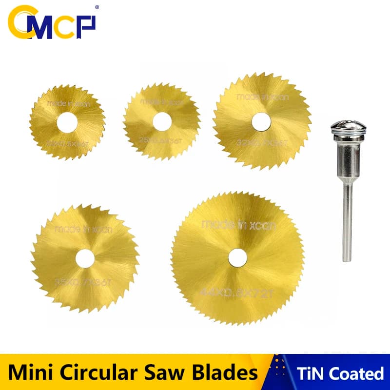 CMCP Wood Blade 6PCS Mini Circular Saw Blades HSS Cutting Blade Titanium Coated Rotary Tools Cutting Disc For Wood