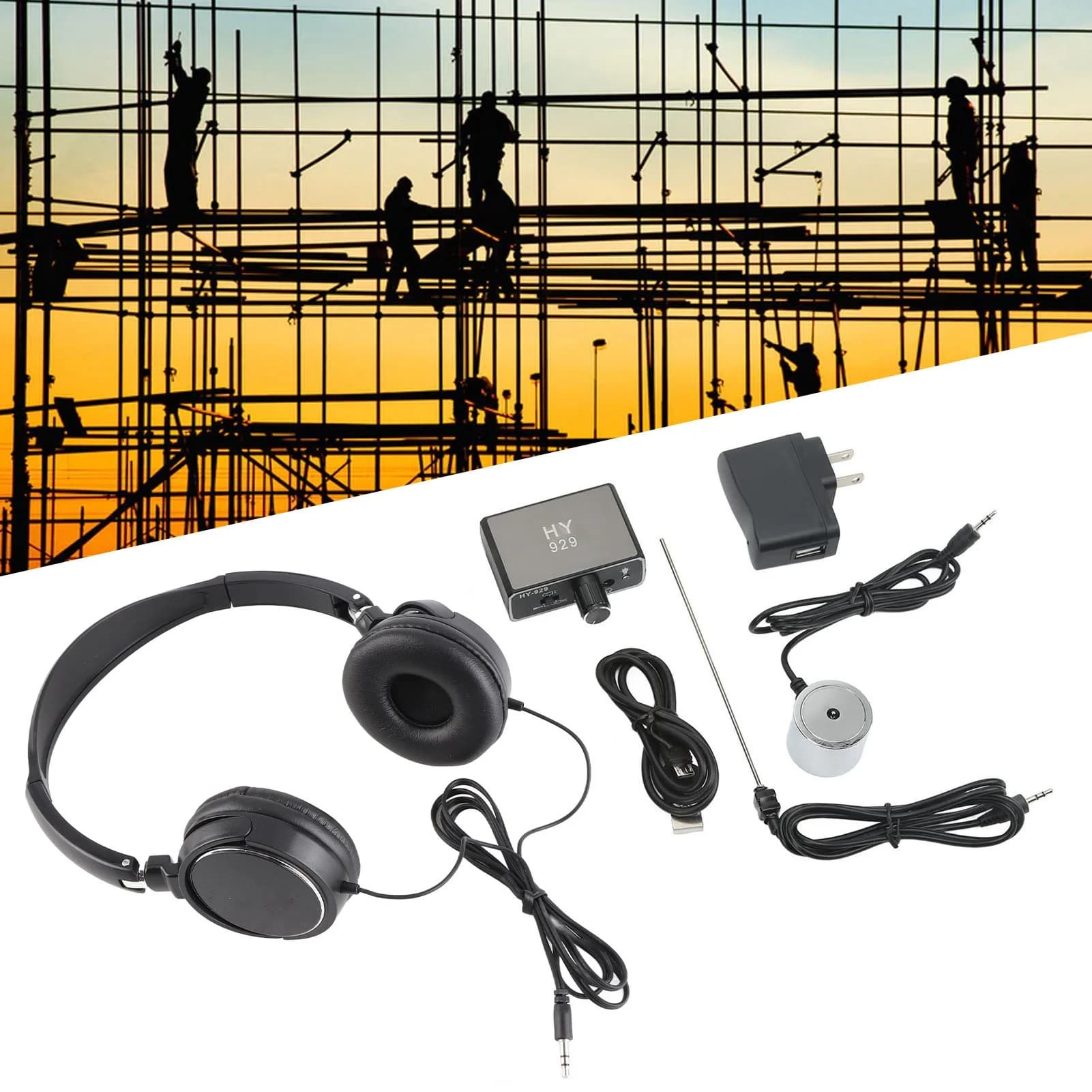 Water Pipe Leakage Monitor Rechargeable Water Leakage Detection Kit Underground High Strength for Site Construction AC100‑240V