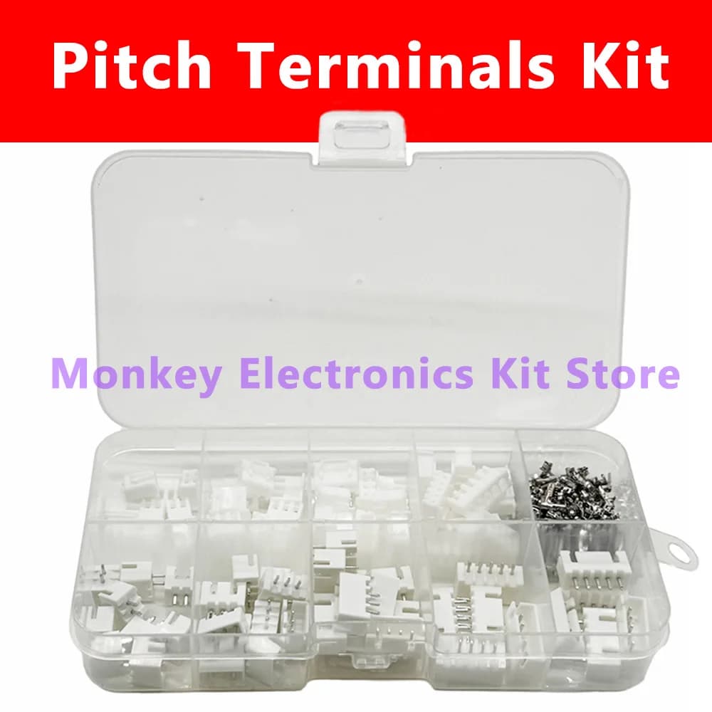 230Pcs/Box Pitch Terminals Kit JST PH 2.0mm / XH 2.54mm 2/3/4/5 Pin Male Female Plug Plastic Housing Header Crimp Wire Connector