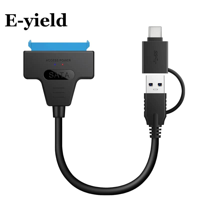 External Hard Drive Adapter Cable - Convert USB to Serial ATA 22pin with SATA III USB2.0 3.0 3.1 and UASP for 2.5 HDD/SSD